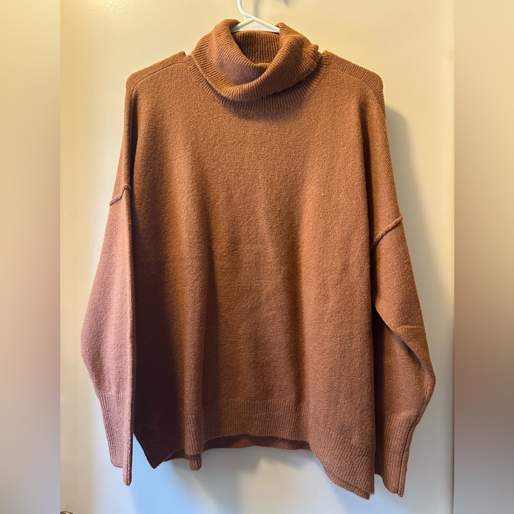 Vince Camuto Rich Sienna Brown Turtleneck Sweater